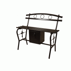 Klupa LUX - crna sa naslonom i malom kasetom