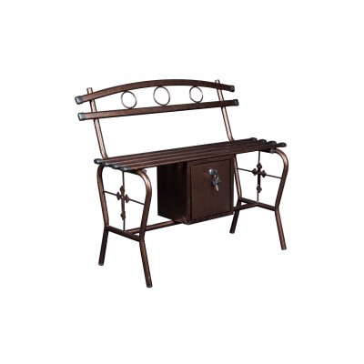 Klupa LUX - bakar sa naslonom i malom kasetom