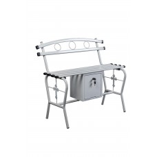 Klupa LUX - bela sa naslonom i malom kasetom